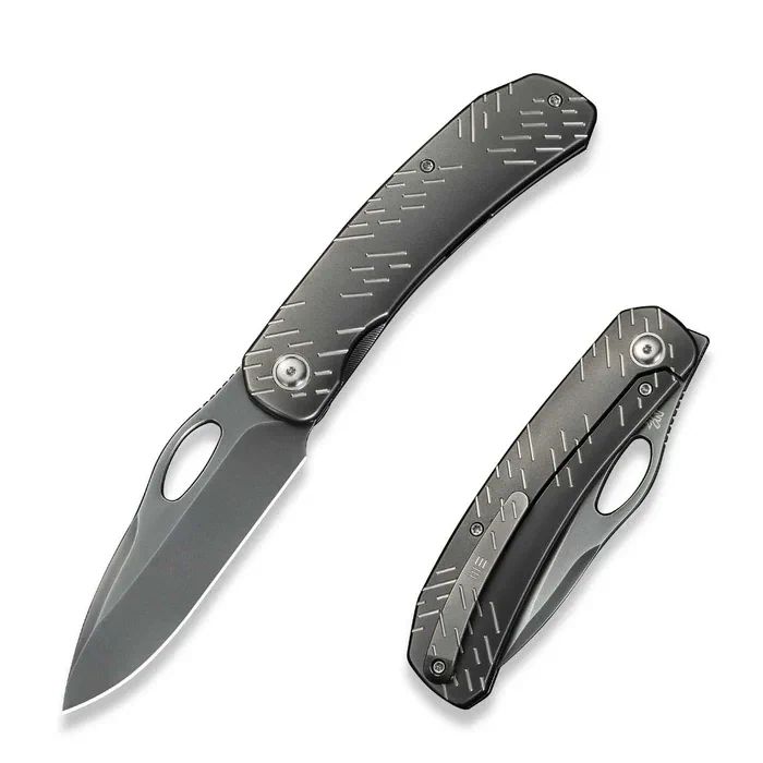 Nóż składany WeKnife Inmate Gray Titanium, Polished Gray CPM 20CV by