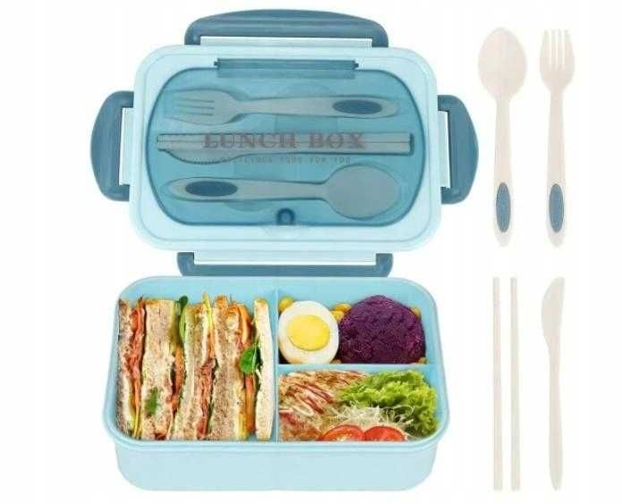 Nowy Duży LunchBox Śniadaniówka Pojemnik 1L, 3 Przegrody Wybór Koloru