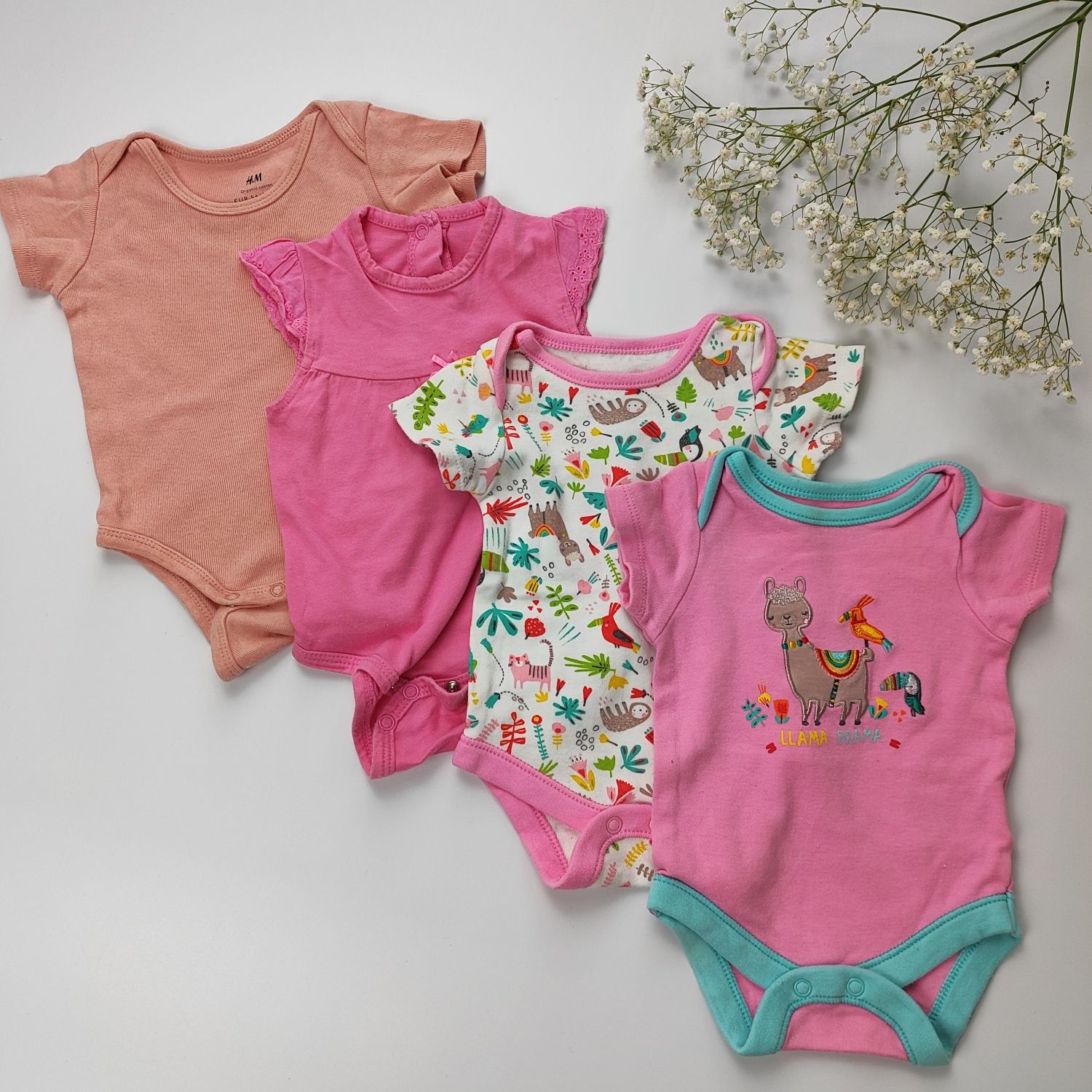 Wyprawka dla dziwczynki zestaw paczka ubrań ubranka rozmiar 56 h&m sin