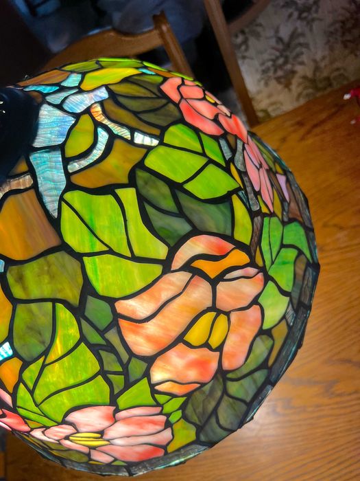 Lampa stołowa witrażowa w stylu Tiffany - 60 cm oryginalny stan