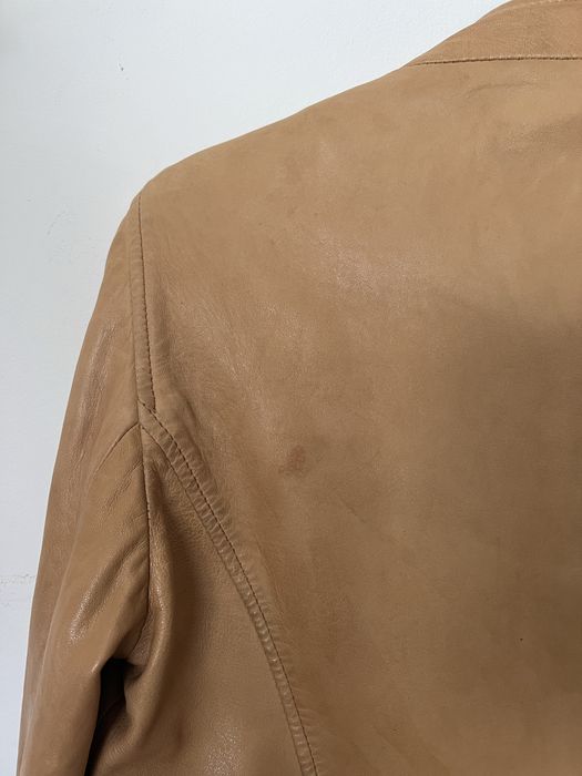 Massimo Dutti kurtka krótka skóra beżowa M