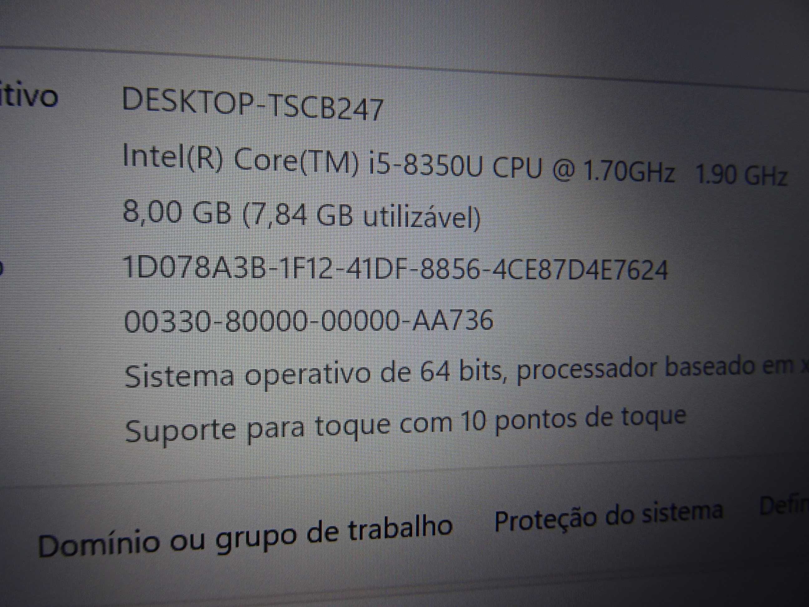 LENOVO ThinkPad T 480 - i5 8ªg; 8gb/256gb SSD; Full HD touch. Garantia