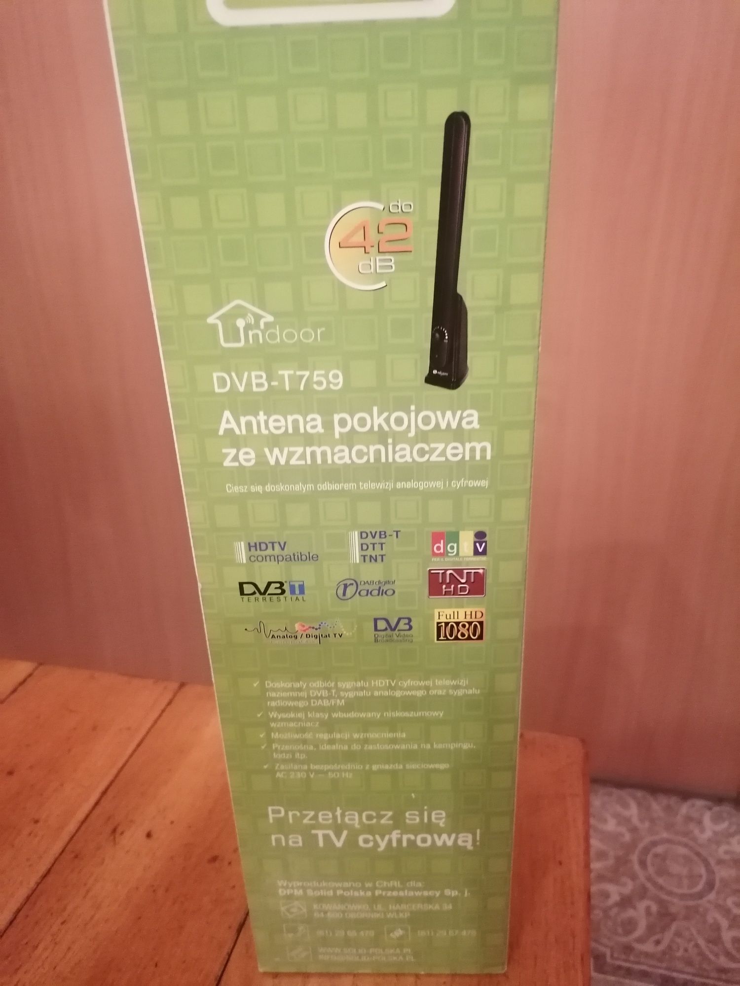 Antena pokojowa ze wzmacniaczem DVB-T759! Idealna