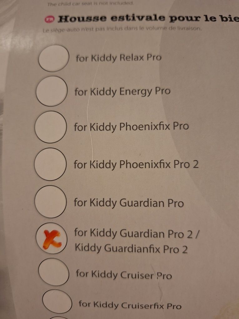 Nowy pokrowiec letni do fotelika kiddy Guardian pro 2 guardianfix