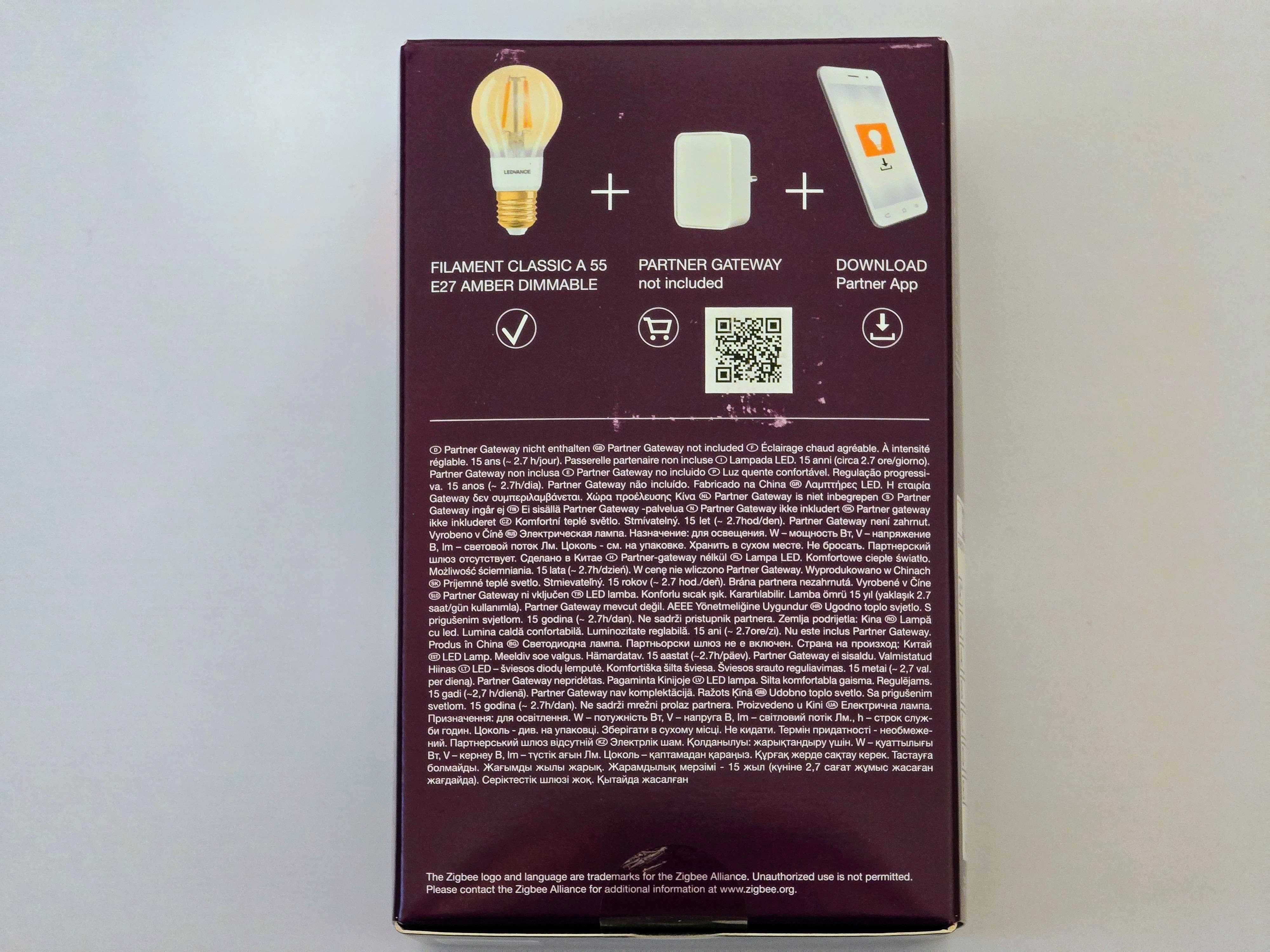 Żarówka LED ZigBee E27 6W 680lm 2400K LEDVANCE SMART Filament Dimmable