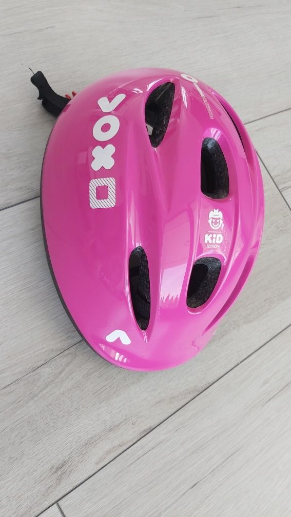 Kask rowerowy Btwin Decathlon 52-56 cm, różowy dla dziewczynki