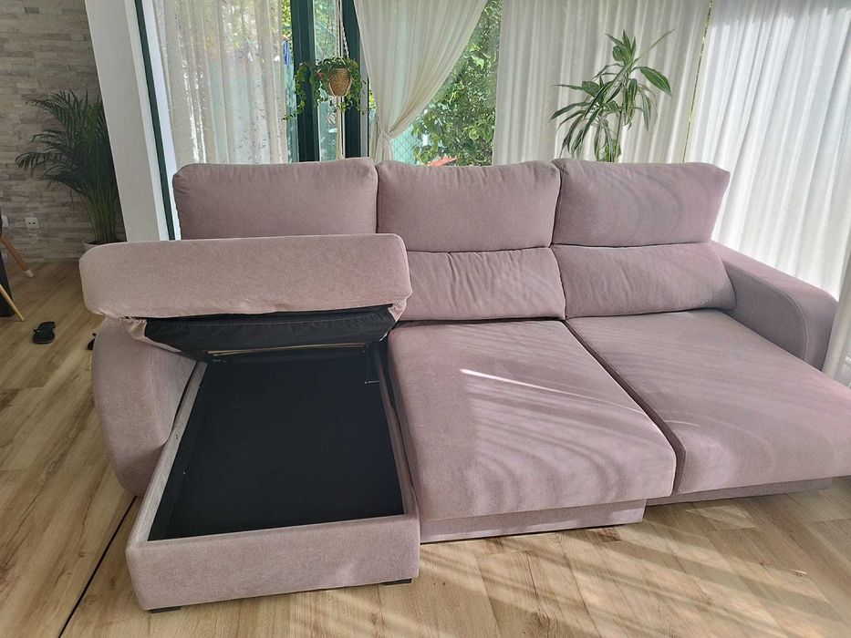 Sofá 3 lugares com chaise longue