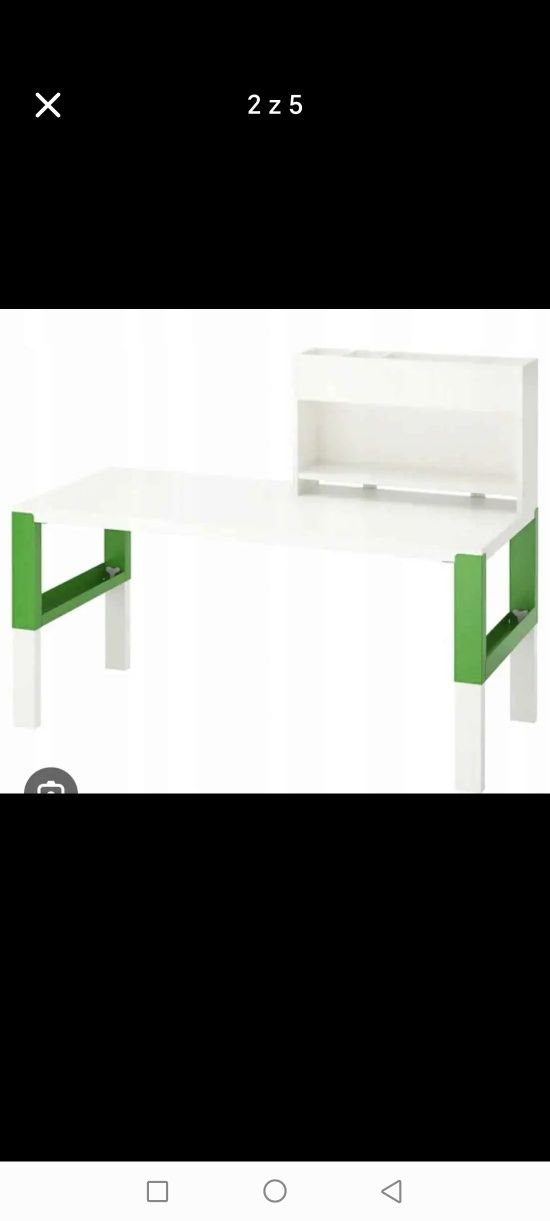 Zestaw Ikea biurko pahl z nadstawka i krzesełko
Kolor zielony, Mebel z