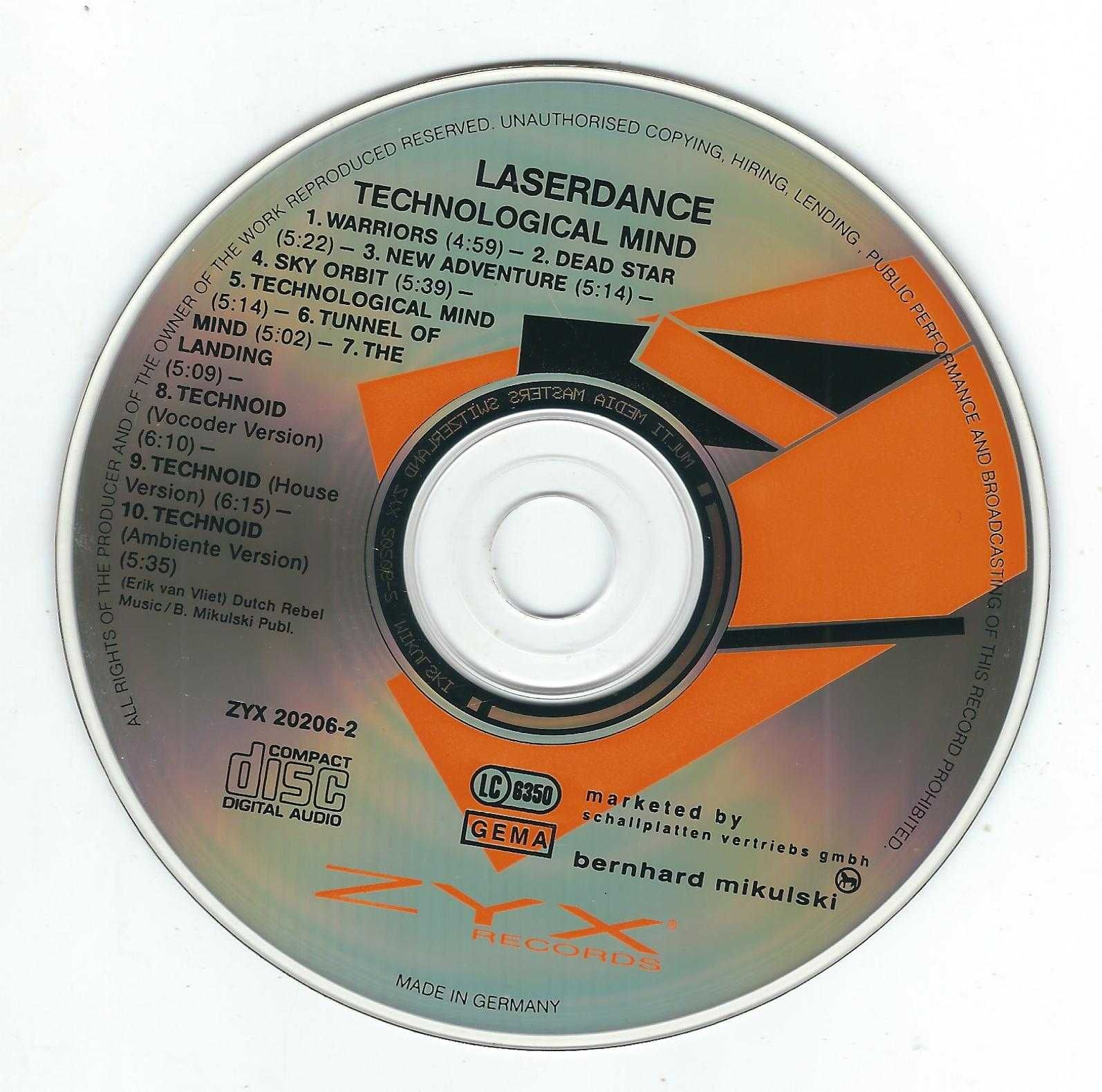 CD Laserdance - Technological Mind (1992) (ZYX Records) (Orange Disc)