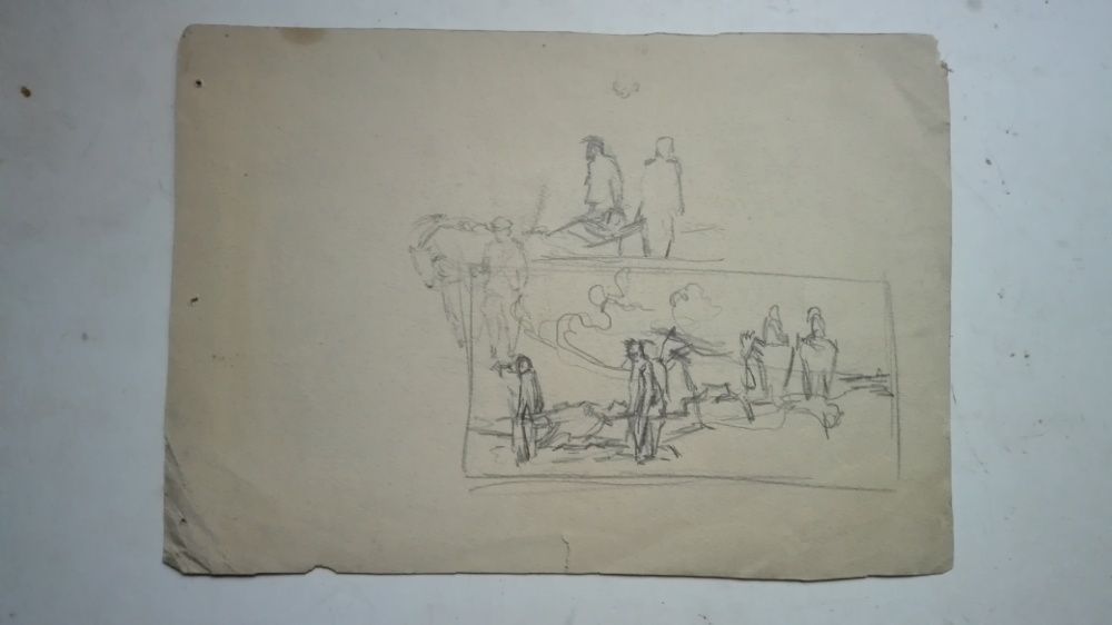 6. Графика эскиз с людьми Художник В.М.Шаталов (1917 -2002 Филадельфия