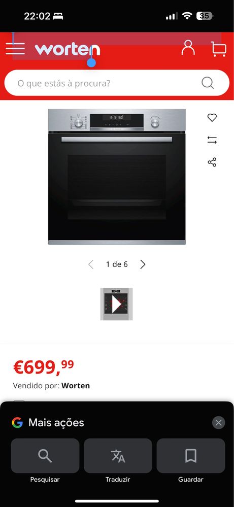 Forno BOSCH HBA578BSO (71 L - 59.4 cm - Pirolítico - Inox)