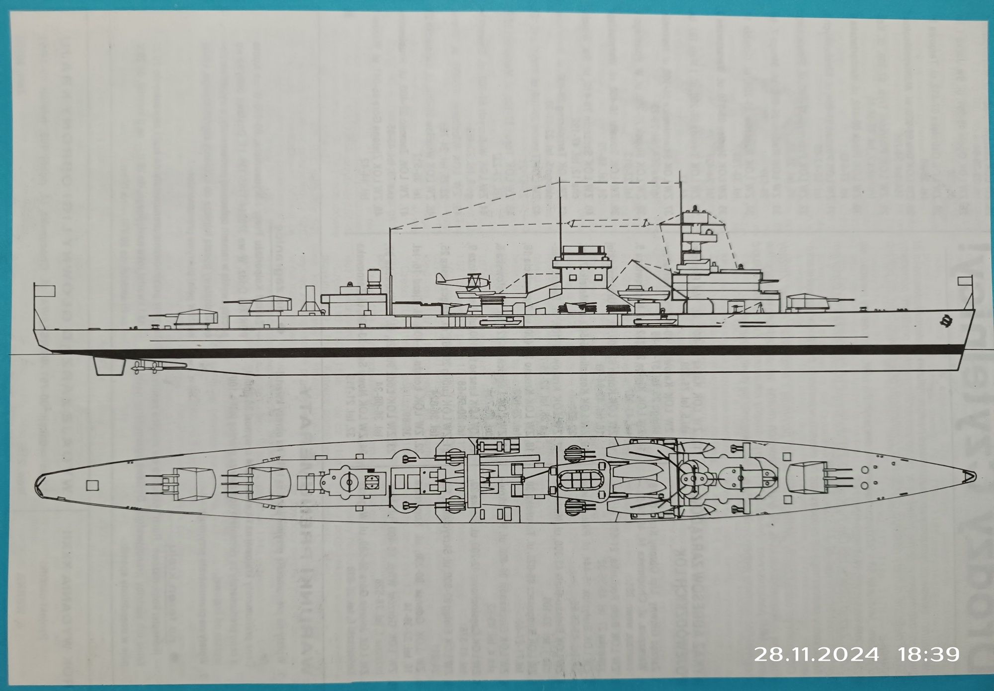 Model krążownik Nürnberg Mały Modelarz 10-11/93