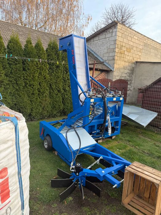 Mechaniczny zbiór jabłek kombajn wynajem big bag skrzynia