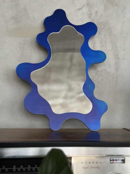 Retro lustro ścienne o nieregularnym ksztalcie Modern Design kolorowe