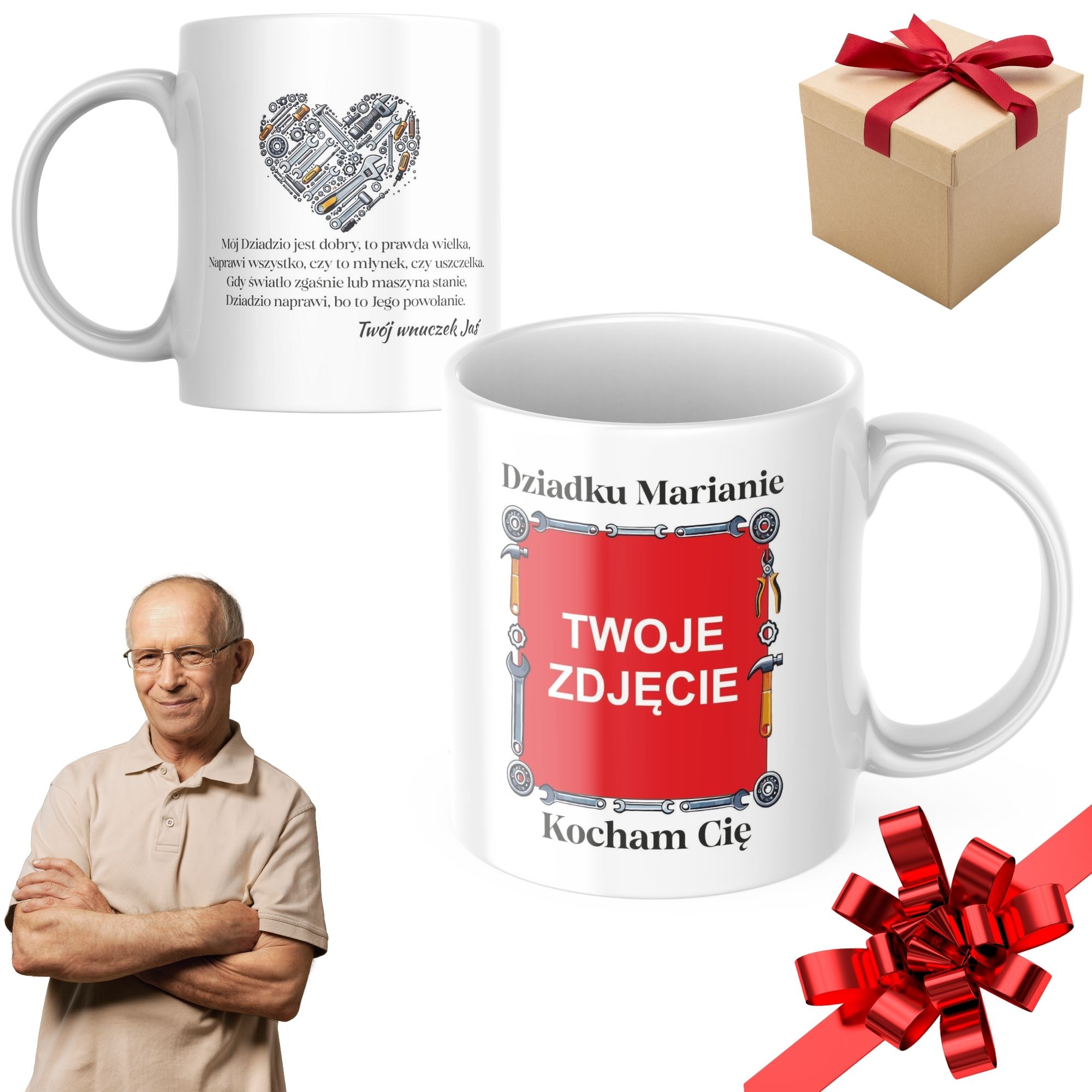 Kubek na Dzień Dziadka personalizowany z Twoim zdjęciem dla Dziadka