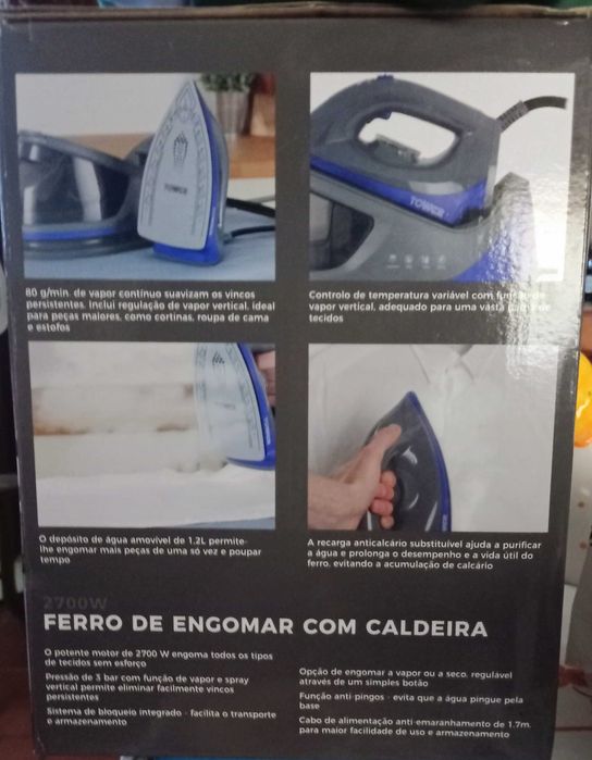 Ferro de engomar com caldeira novo na caixa