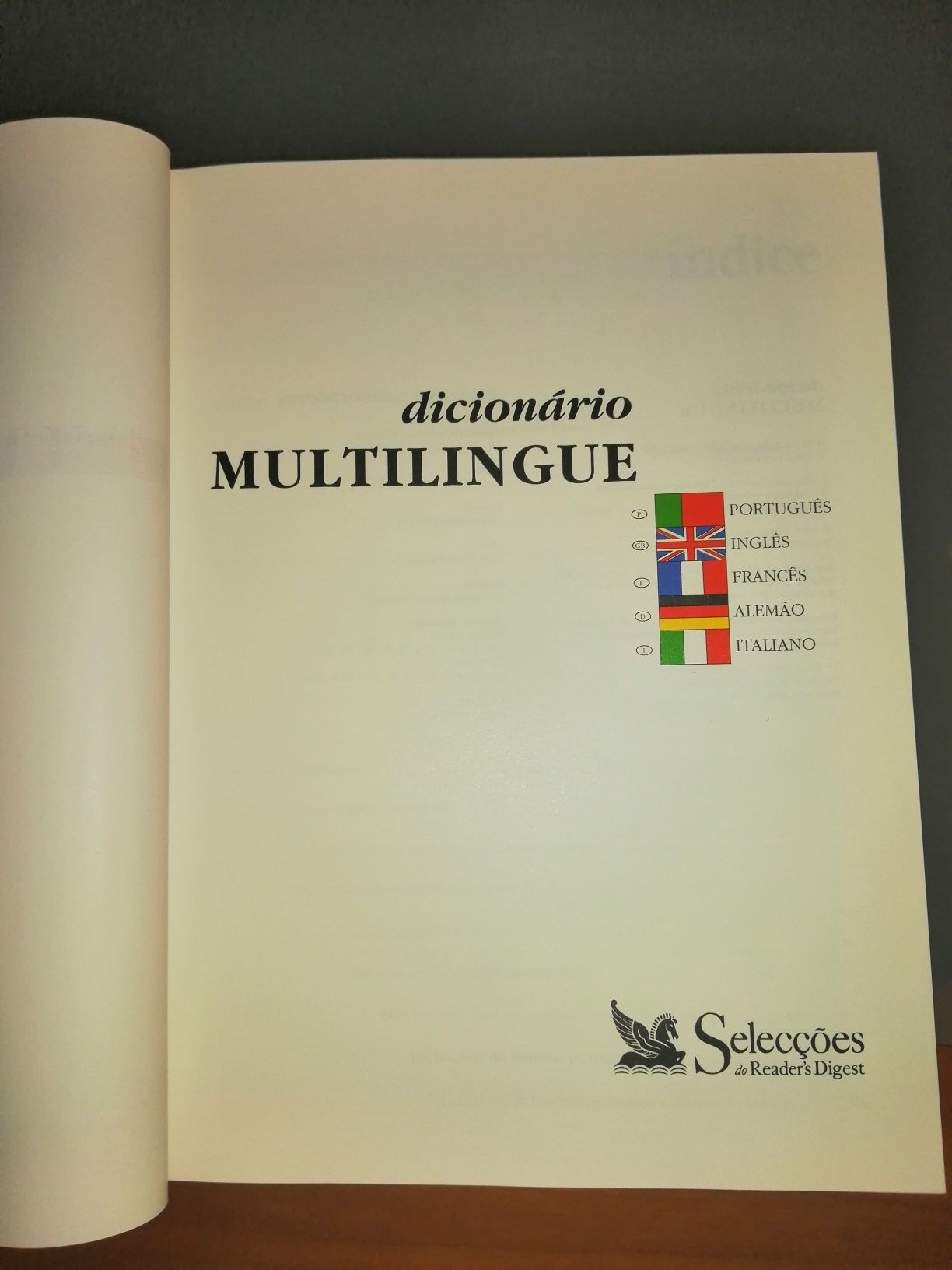 Dicionário Multilingue Português, Inglês, Francês, Alemão e Italiano