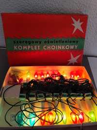 Zestaw lampki choinkowe komplet prl vintage retro prl