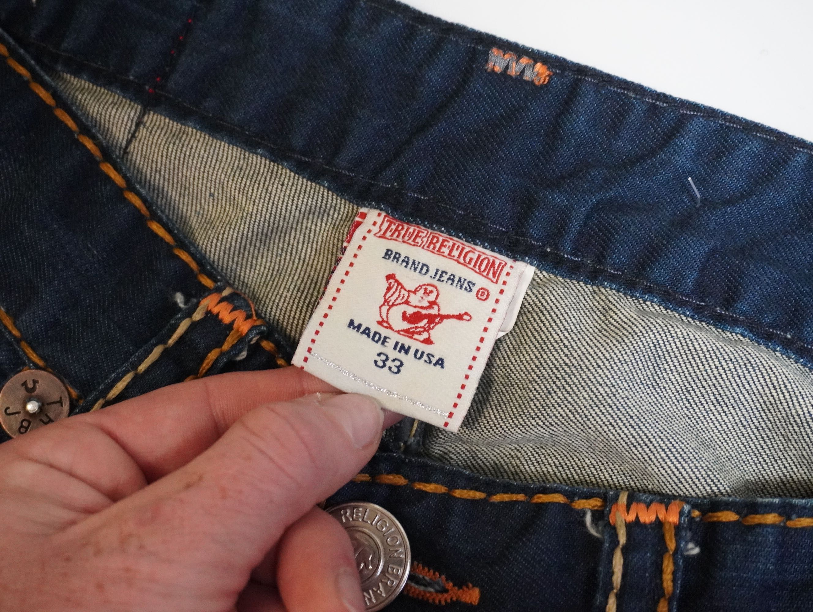 True Religion Billy Super T spodnie y2k 33 L granatowe jeans