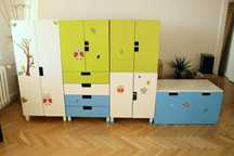 Meble dziecięce zestaw Ikea Stuva (szafy, szafki, skrzynia)