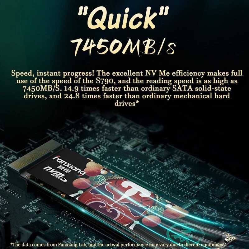 SSD Fanxiang S790 M.2 NVMe 2TB 7450MB/s PCIe Gen4 2280 PC PS5 ноутбук