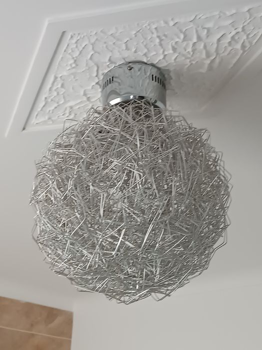 Candeeiro de teto prateado Led