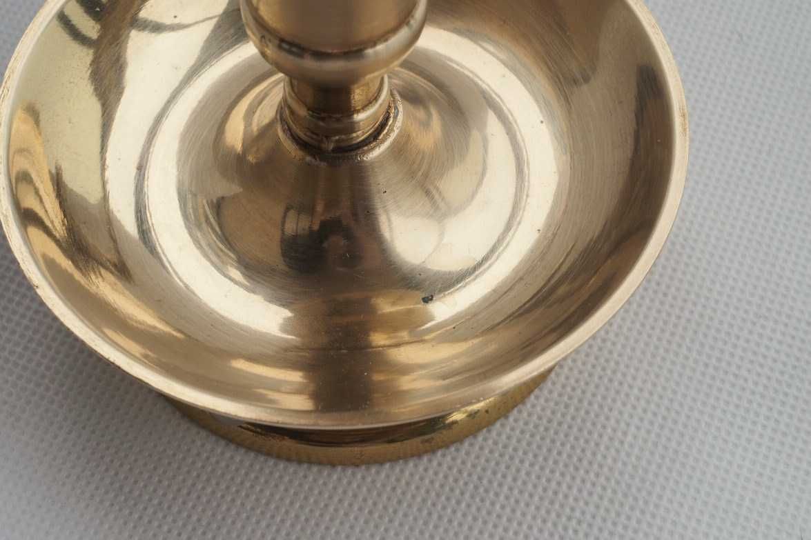 Kaganek świecznik mosiężny Vintage unikat mosiądz wysokość 10 cm