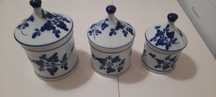 3 potes de porcelana da fábrica da louça de Viana