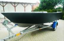 Łódź aluminiowa 4,4x1,8 m + silnik honda bf20 + przyczepa ZAMIANA
