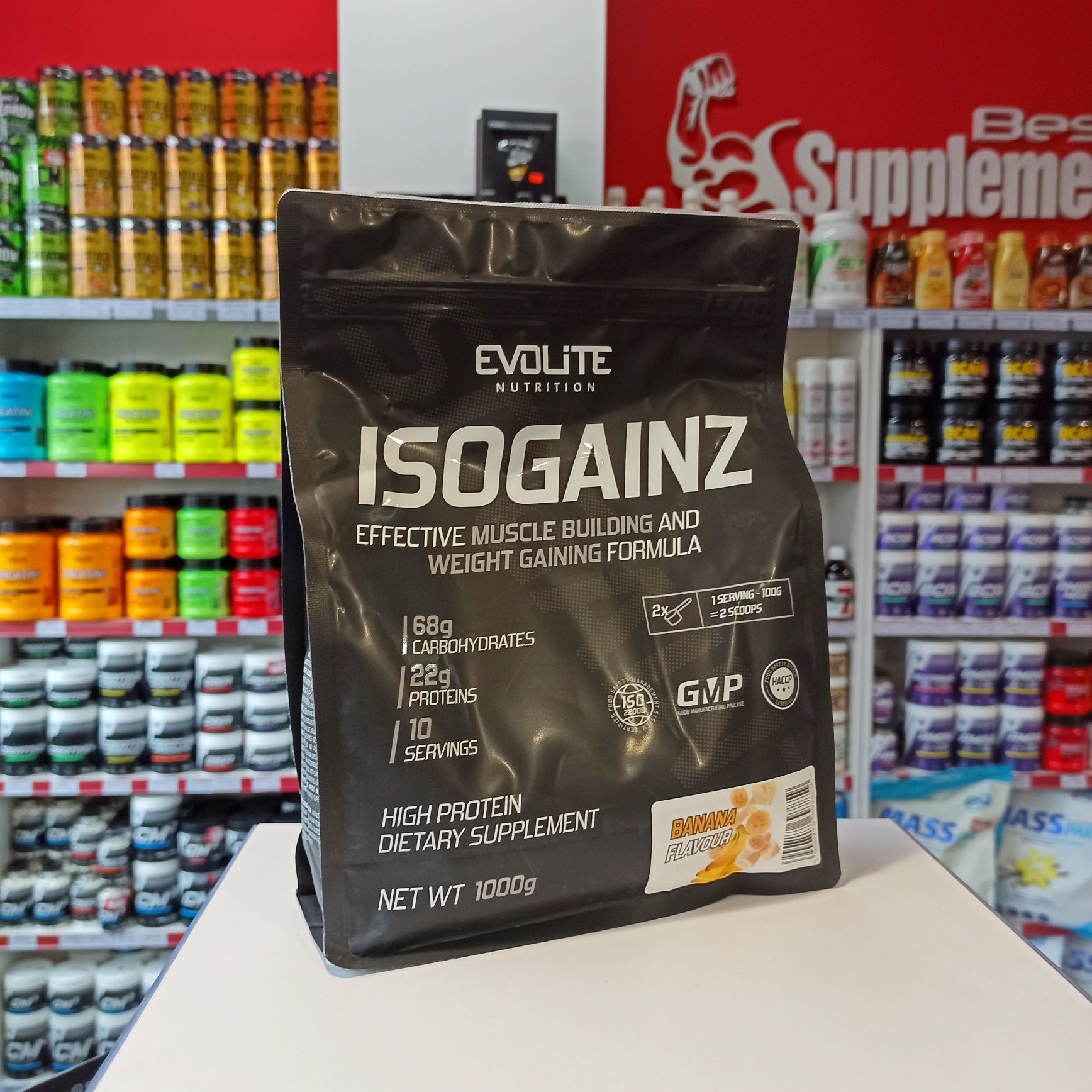 Evolite ISOGainz 1000g Gainer Odżywka Na Mase Węglowodany smak banan