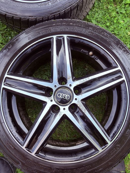 Komplet 4 kół 17 cali 5x112 plus opony 225/45/17 Barum Polaris 5 zima