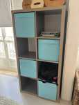 Ikea Kallax storage unit- grey/wood