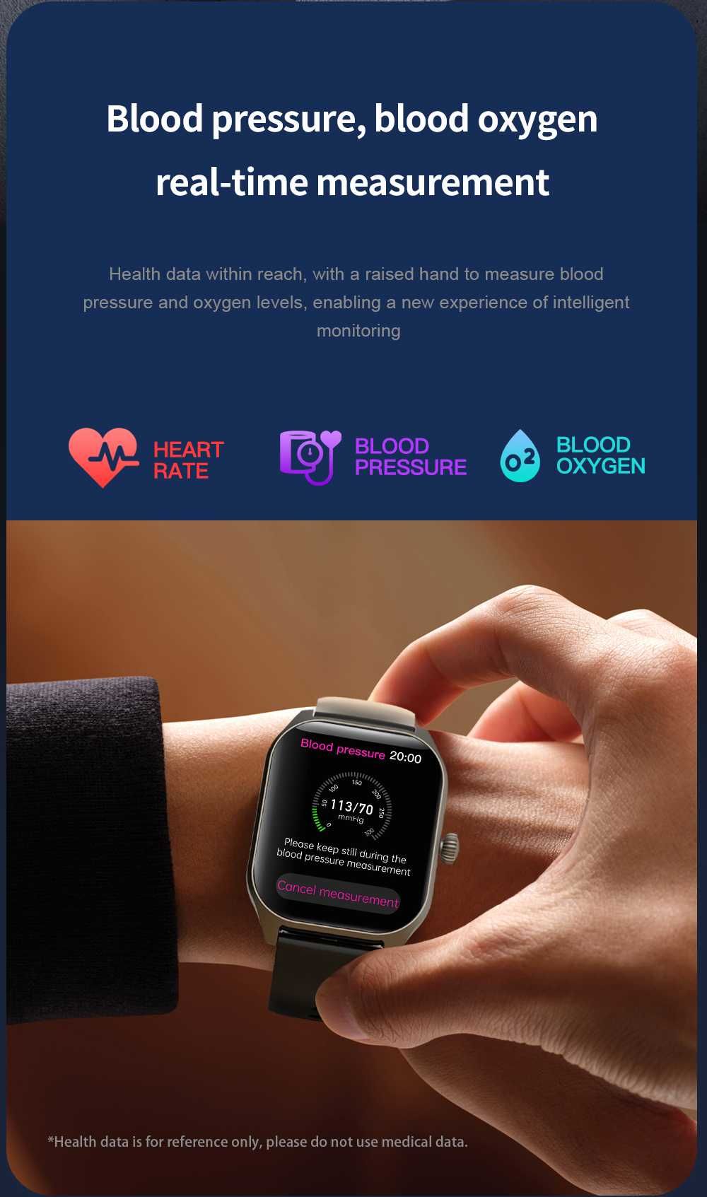 Smartwatch LX306 – Branco e Dourado: Monitoramento de Saúde.