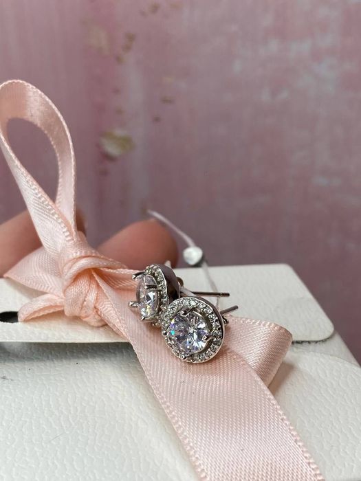 Сережки пусети пандора оригінал, нові сяючі сережки пандора, серьги