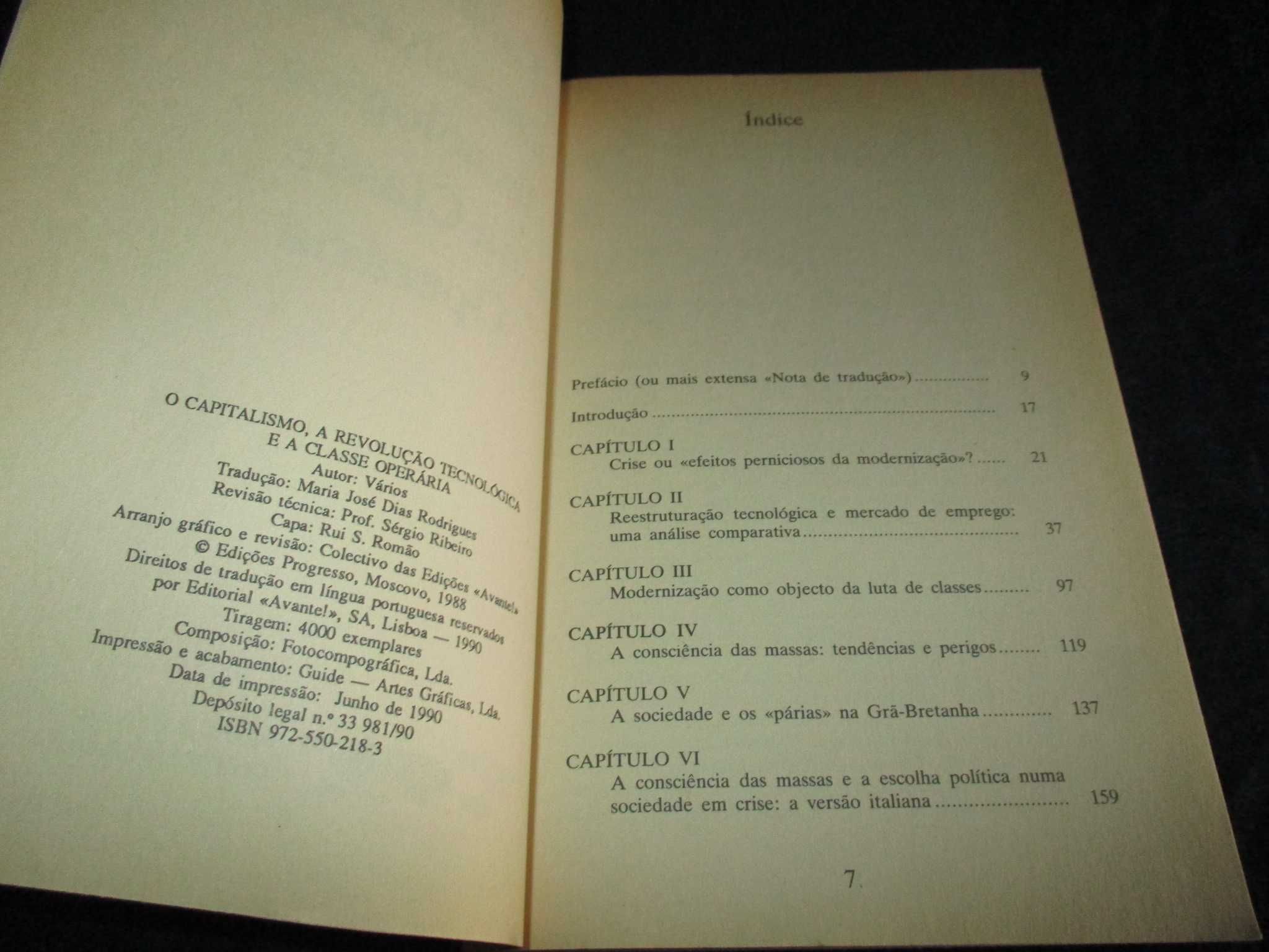 Livro O Capitalismo a Revolução Tecnológica e a Classe Operária