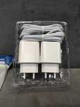 Komplet ładowarek do iPhone 25W, 2 ładowarki i 2 kable.