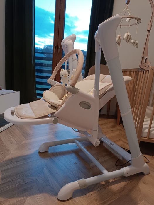 Caretero Indigo, krzesełko do karmienia i huśtawka 2w1,