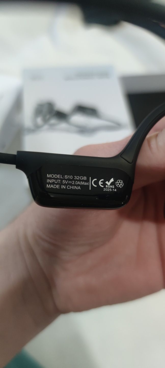Чорні навушники Xiaomi Real Bone s10 (кісткові) + 32Гб МР3