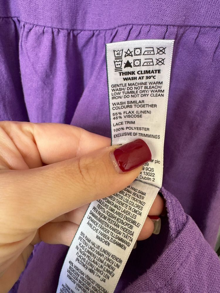 Льняна сукня міді з прошвою Marks&Spencer‼️р.46