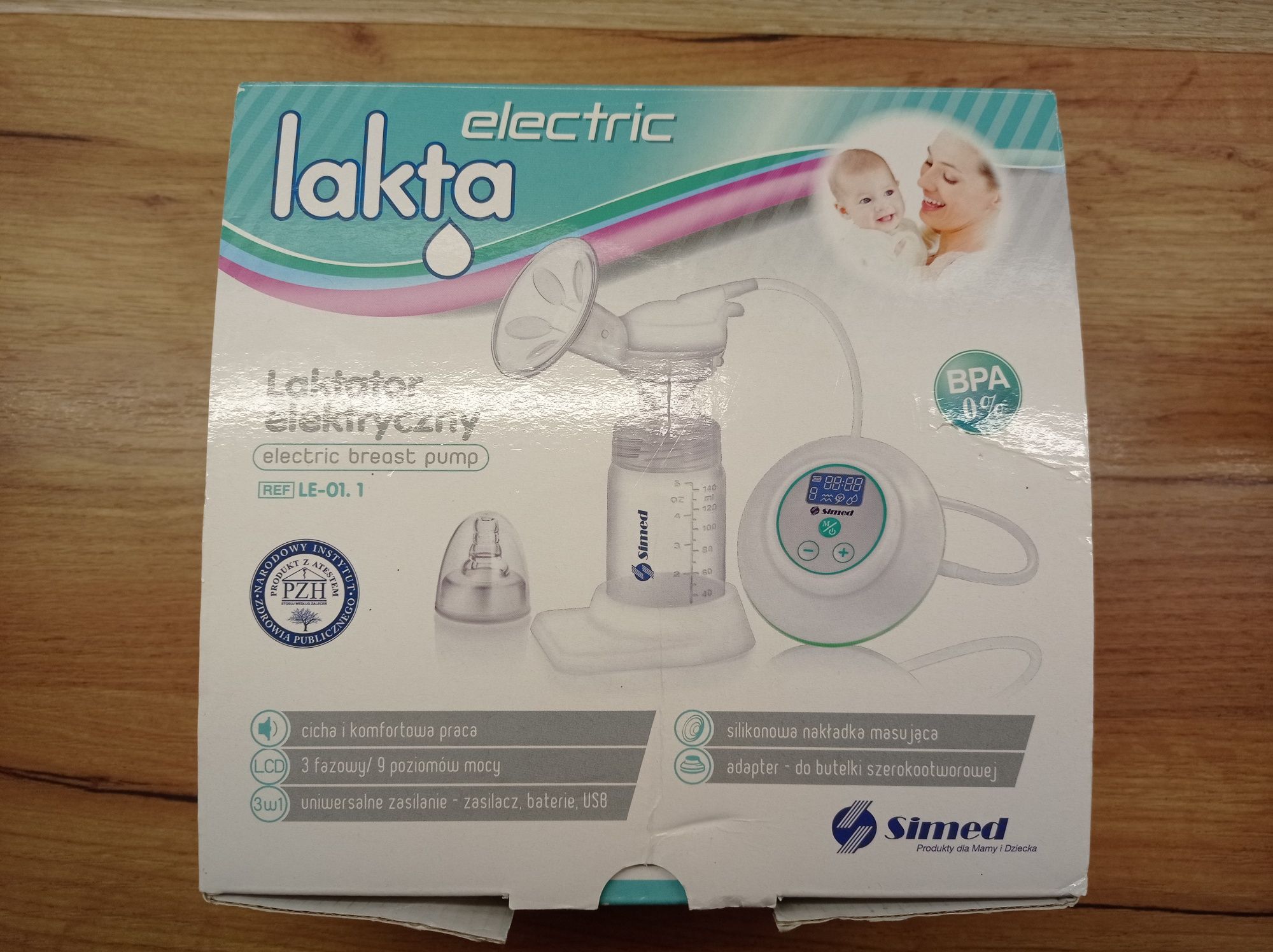 Laktator elektryczny Simed LE-01. 1, zasilanie 3w1