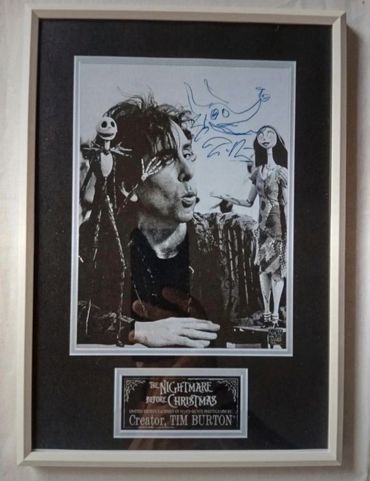 Moldura Filme The Nightmare Before Christmas com Autógrafo (A4)
