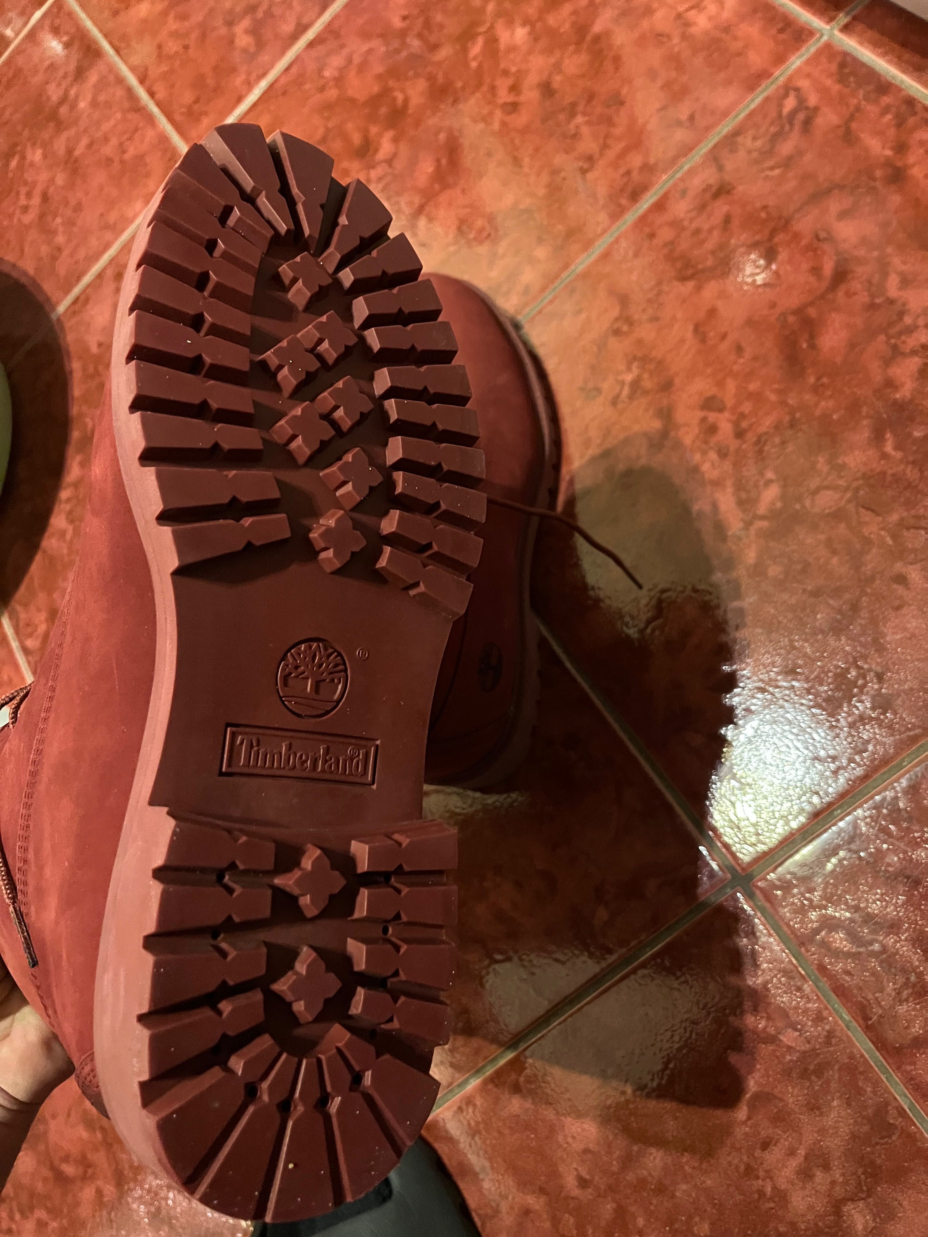 Nowe męskie buty Timberland kolor burgundowy