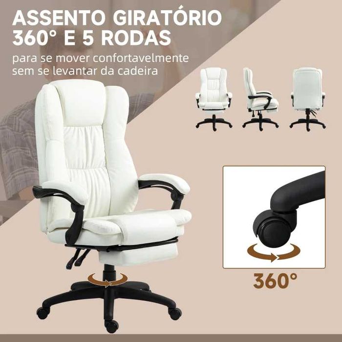 Cadeira de escritório de massagem, e aquecimento, creme