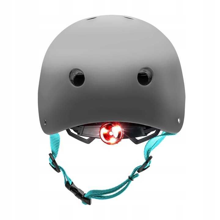 Kask Rowerowy Dziecięcy CARIBOO dla Dzieci 51-55 cm Lampka LED