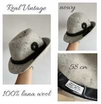 100% wełna Vintage Nowy kapelusz wełniany
