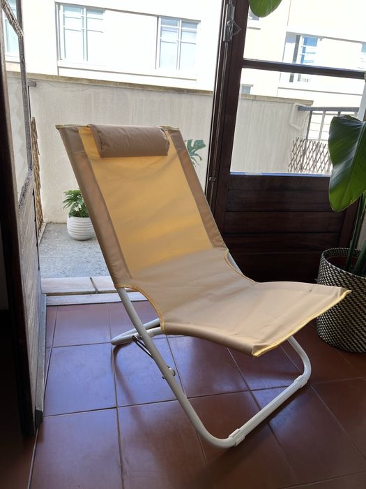 Cadeira Praia Dobravel Amarela Kasa Continente
