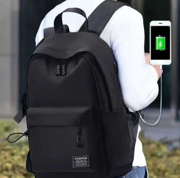 Plecak Damski Miejski Czarny Plecaczek Szkolny Sportowy P39