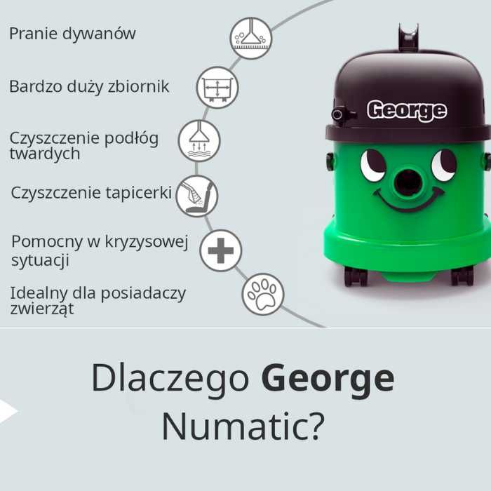 Wynajem profesjonalnych odkurzaczy piorących Numatic. Piaseczno