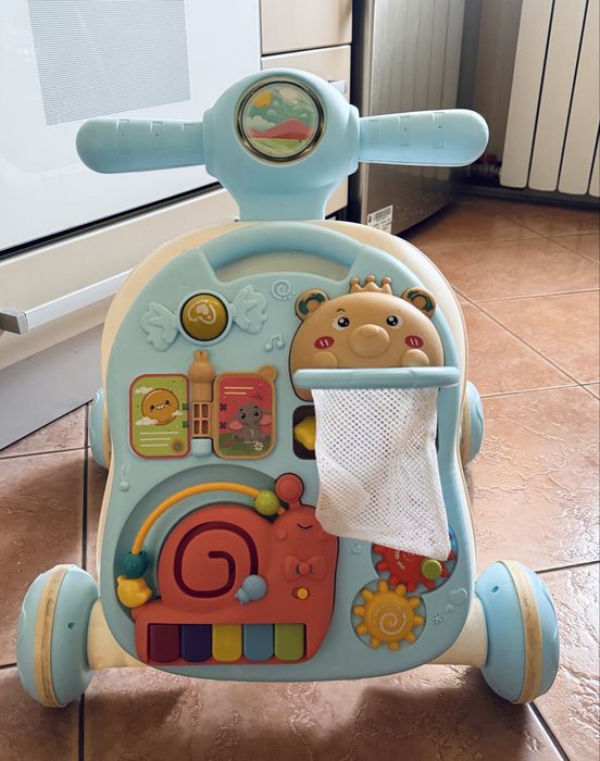 Дитяча Каталка-Ходунки-Ігровий столик 2в1