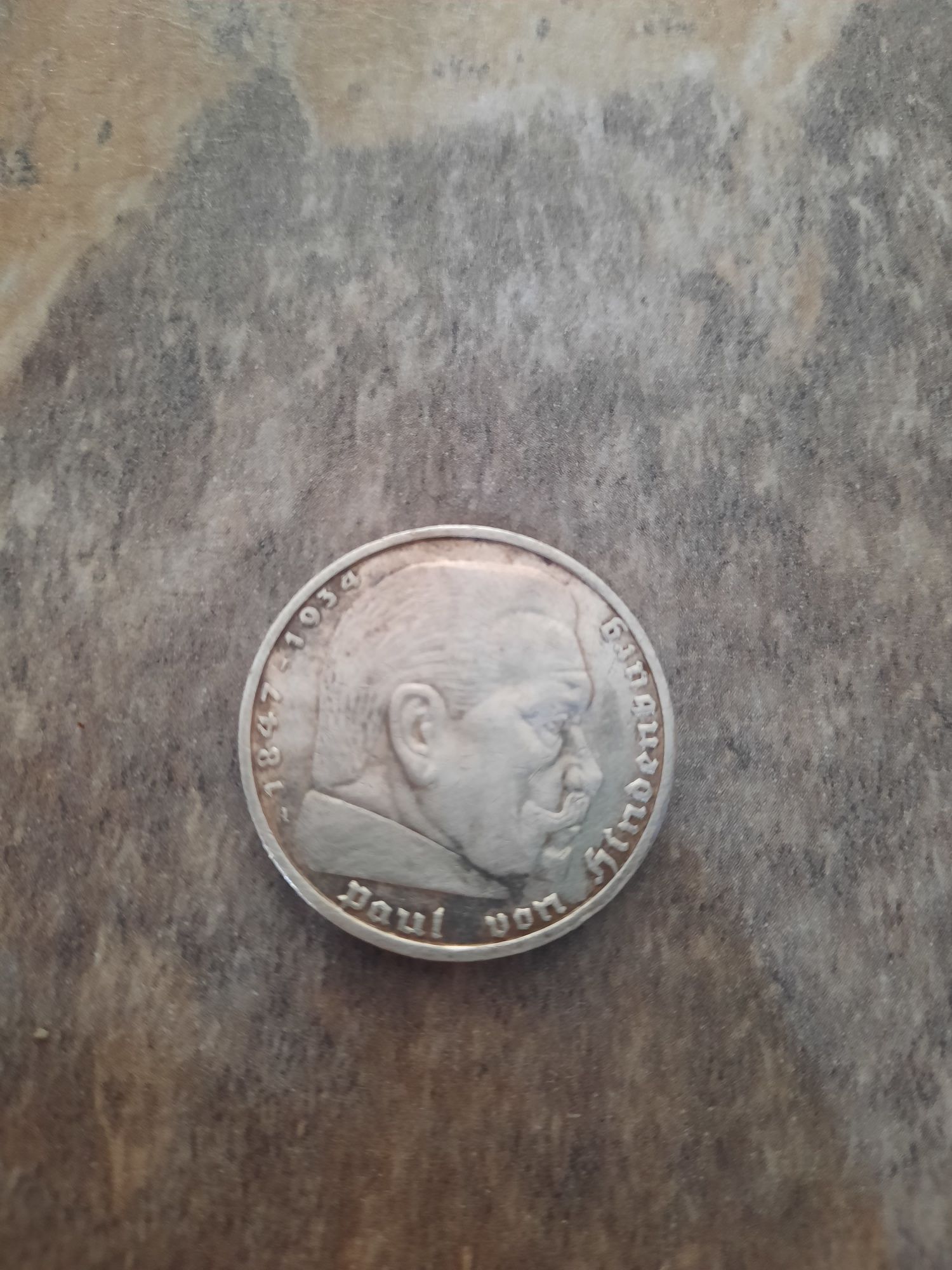 Stara srebrna moneta 5 marek 1935r